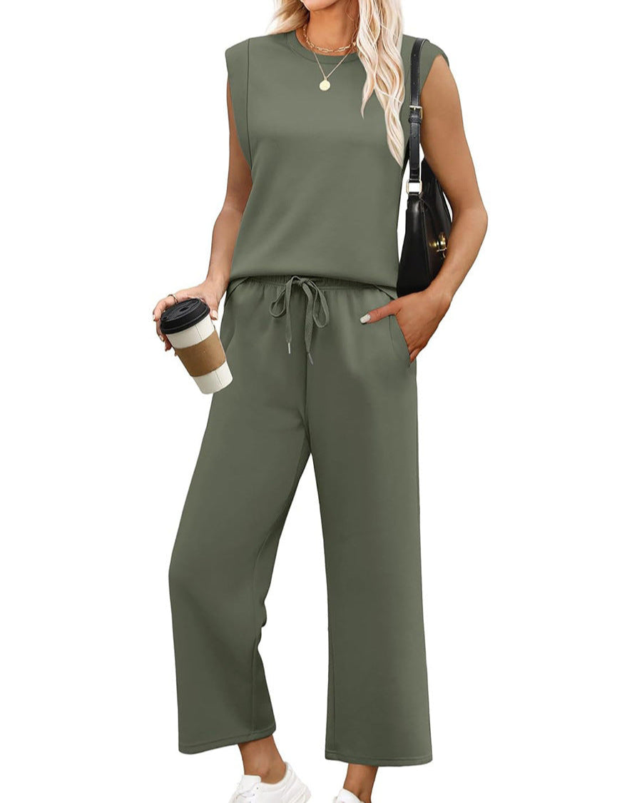 Louise™ | ensemble débardeur à épaulettes larges et pantalon ample pour femme