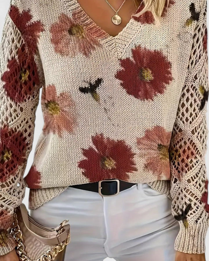 Aurélie | Pull élégant à motif floral