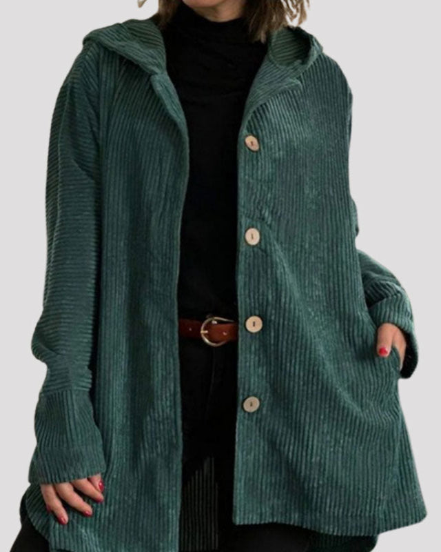 Sienna | Veste à capuche en velours confortable pour l’automne
