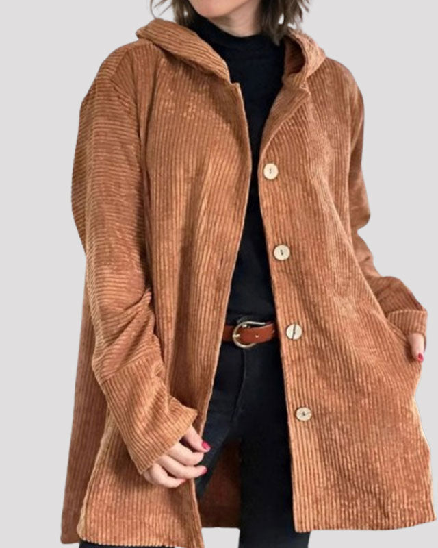 Sienna | Veste à capuche en velours confortable pour l’automne
