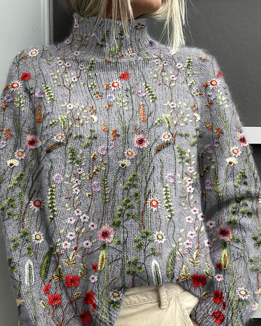 Marion | Col roulé à motif floral vintage