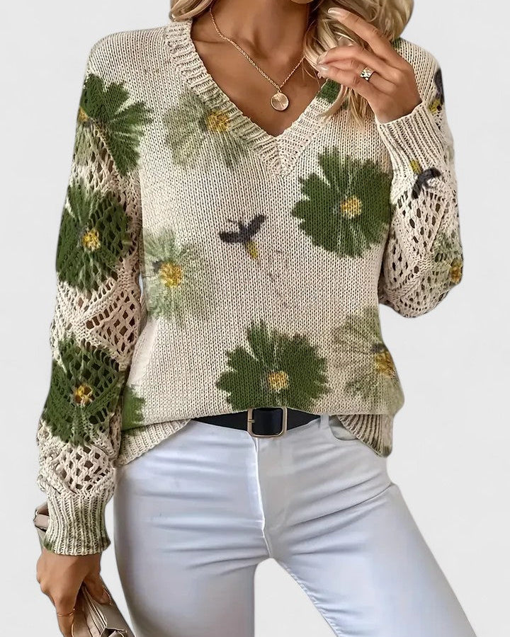 Aurélie | Pull élégant à motif floral
