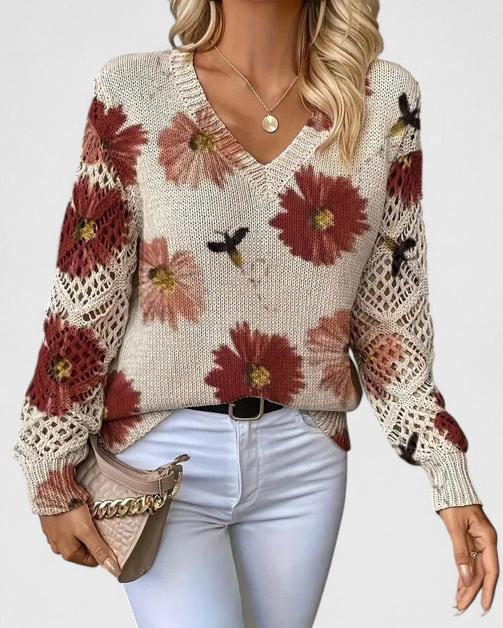 Aurélie | Pull élégant à motif floral