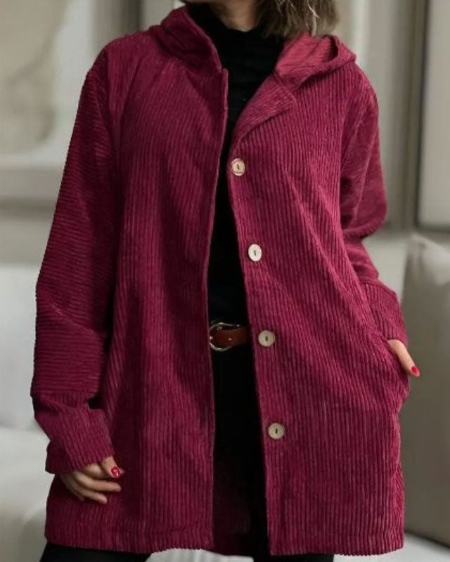 Sienna | Veste à capuche en velours confortable pour l’automne