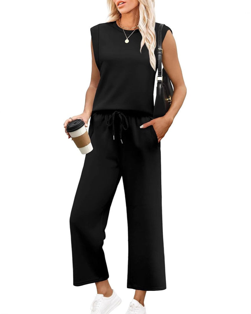 Louise™ | ensemble débardeur à épaulettes larges et pantalon ample pour femme