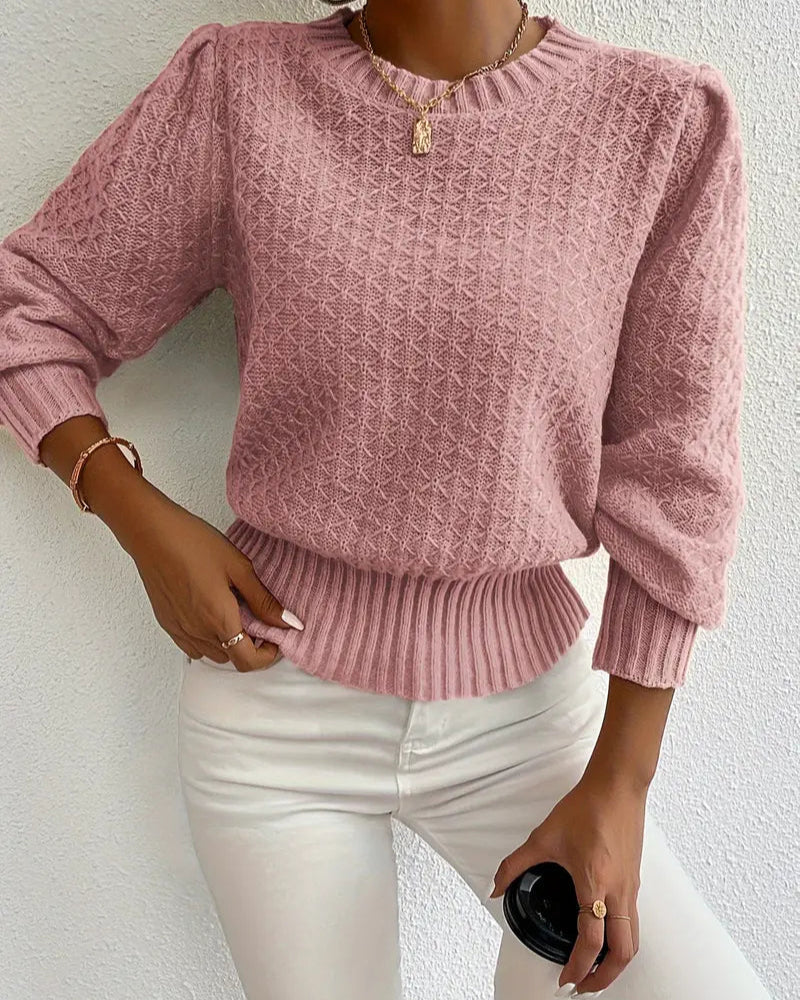 Pull Camille | Pull en maille tendance pour femme – élégant avec manches bouffantes