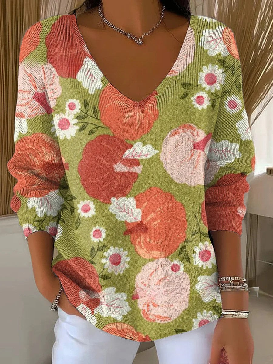 Clara – Pull coloré à col en V avec coupe élégante