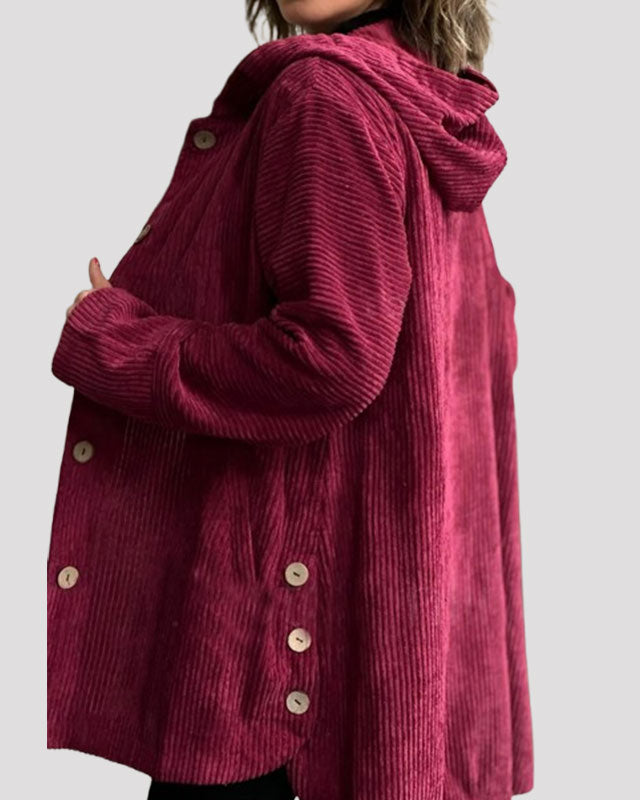 Sienna | Veste à capuche en velours confortable pour l’automne
