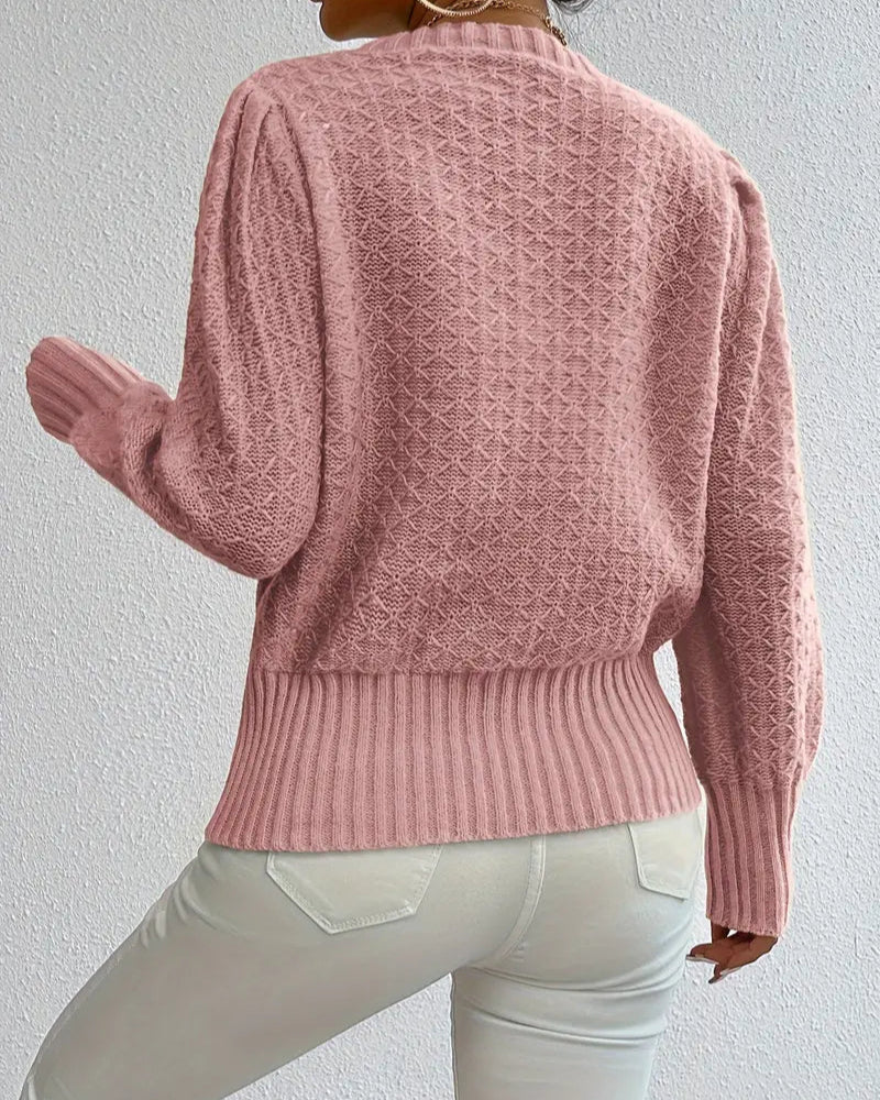 Pull Camille | Pull en maille tendance pour femme – élégant avec manches bouffantes