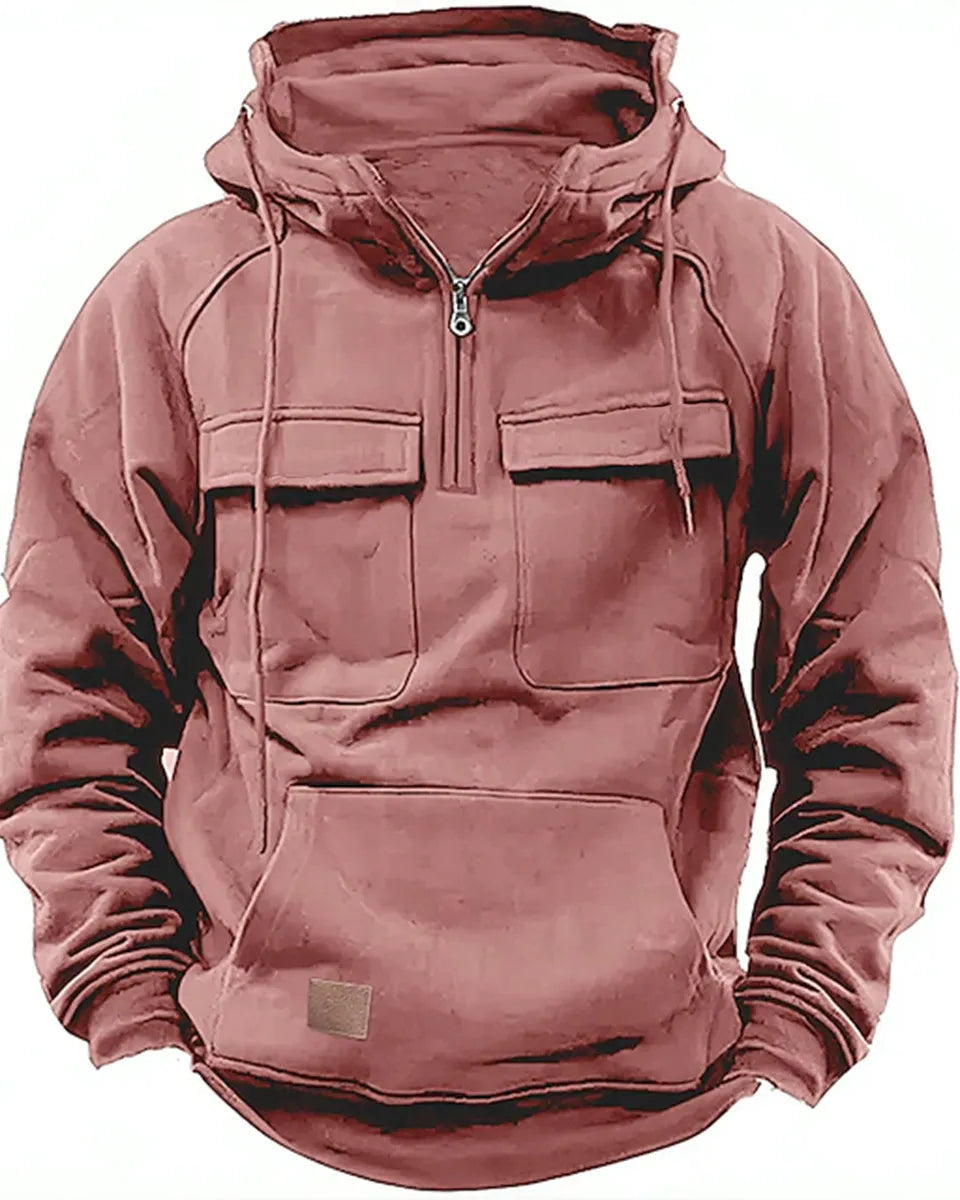 Adam – Sweat à capuche zippé avec poches poitrin