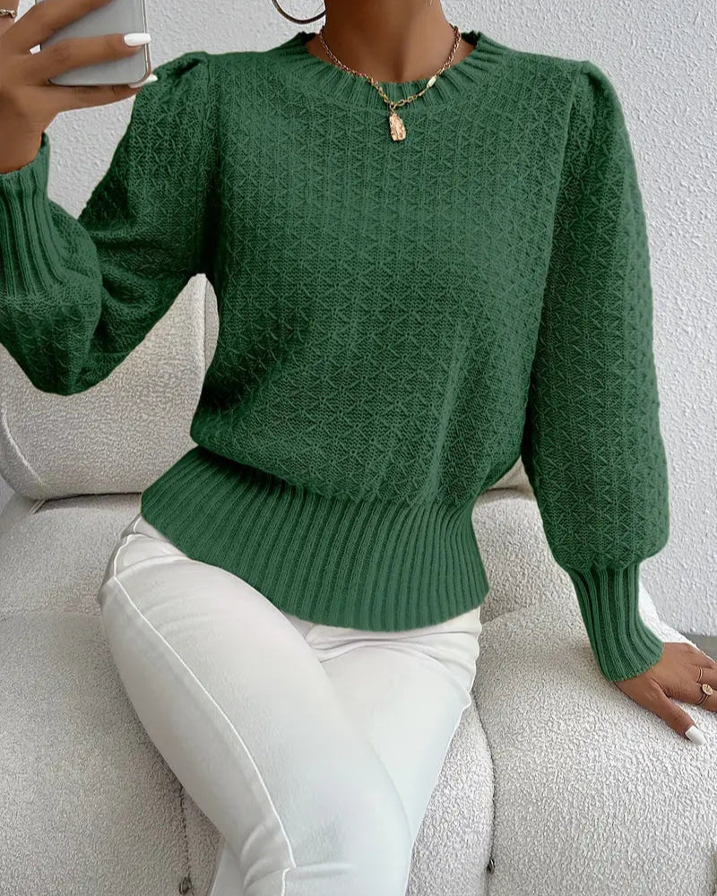 Pull Camille | Pull en maille tendance pour femme – élégant avec manches bouffantes