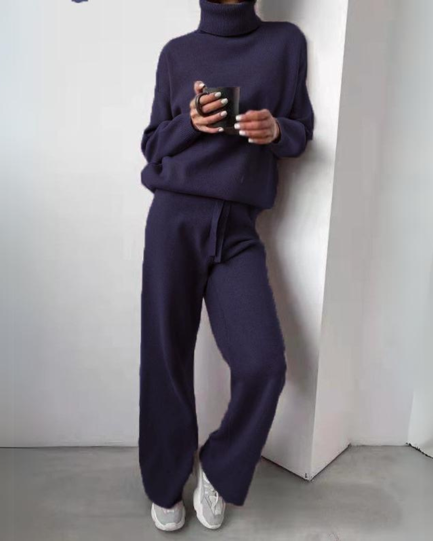 Karina – ensemble 2 pièces chic avec col roulé et pantalon élégant