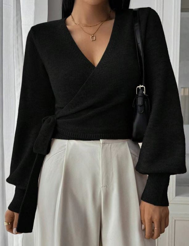 Velariv | SoftKnit Wrap Elegance Top