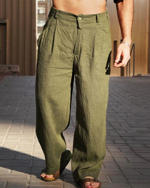 Laluna | Pantalon en lin élégant à jambes larges