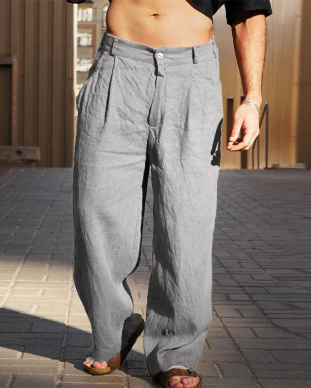 Laluna | Pantalon en lin élégant à jambes larges