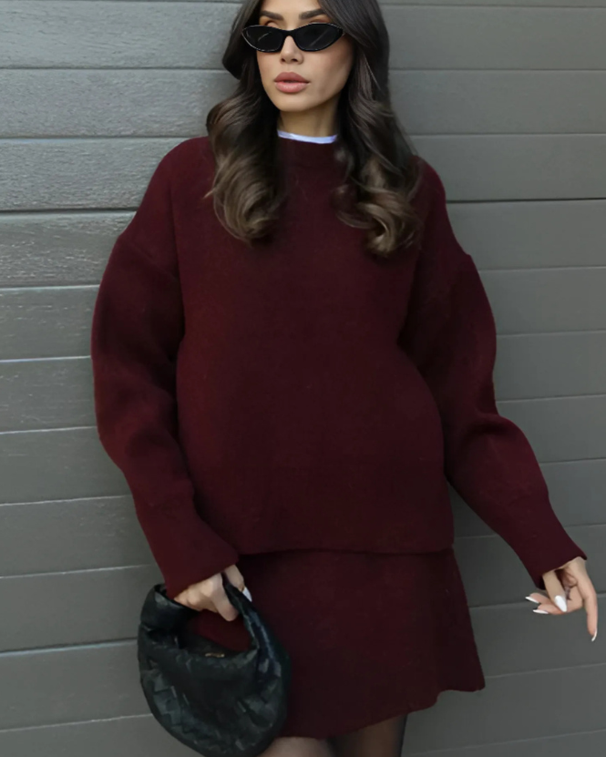 Heidi | Ensemble 2 pièces élégant – pull & jupe
