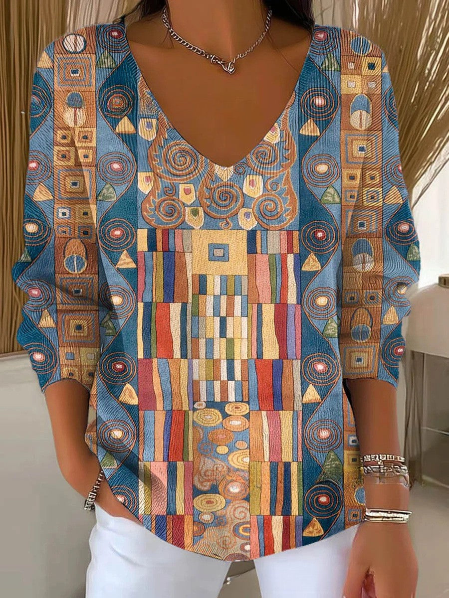 Clara – Pull coloré à col en V avec coupe élégante