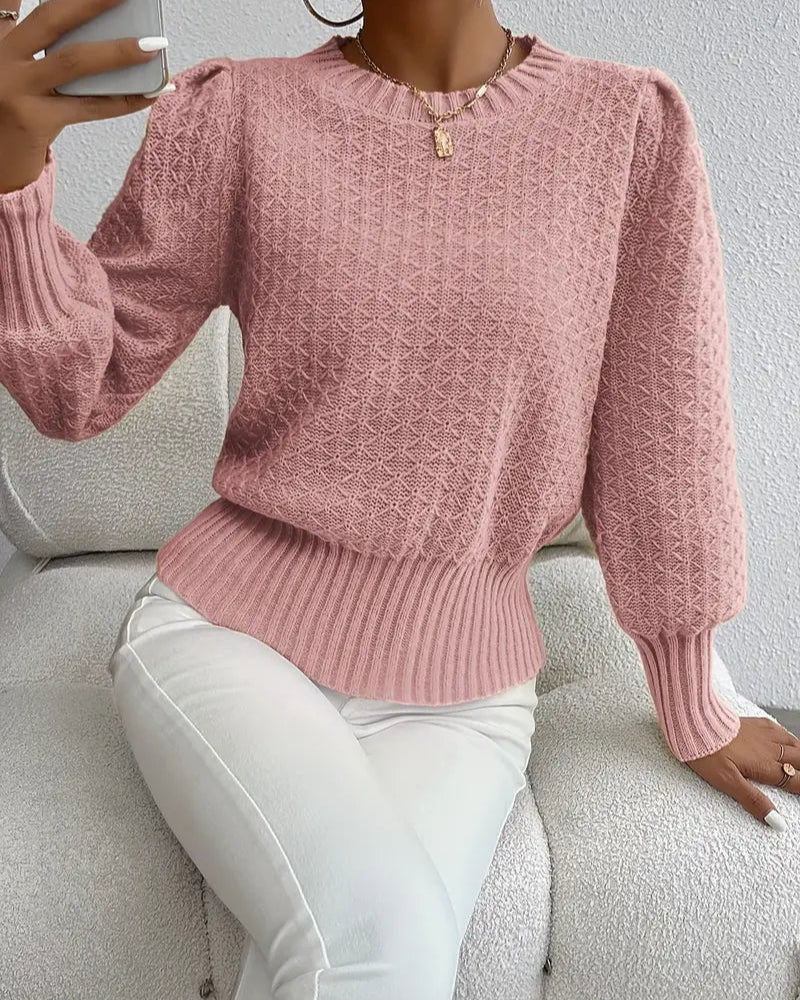 Pull Camille | Pull en maille tendance pour femme – élégant avec manches bouffantes