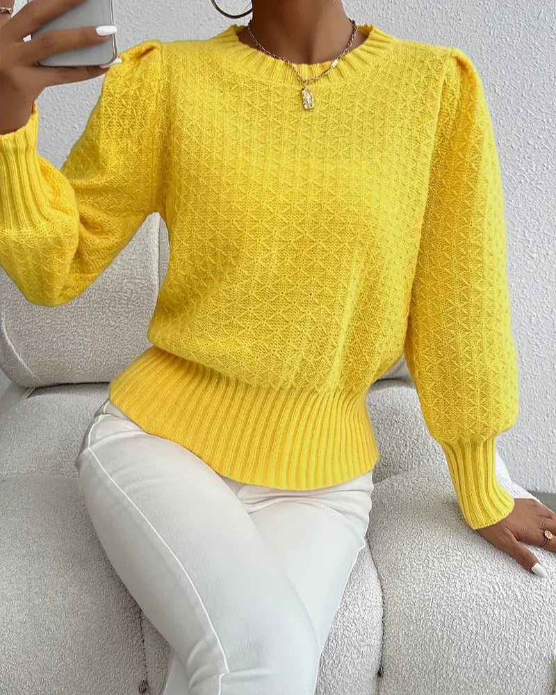 Pull Camille | Pull en maille tendance pour femme – élégant avec manches bouffantes