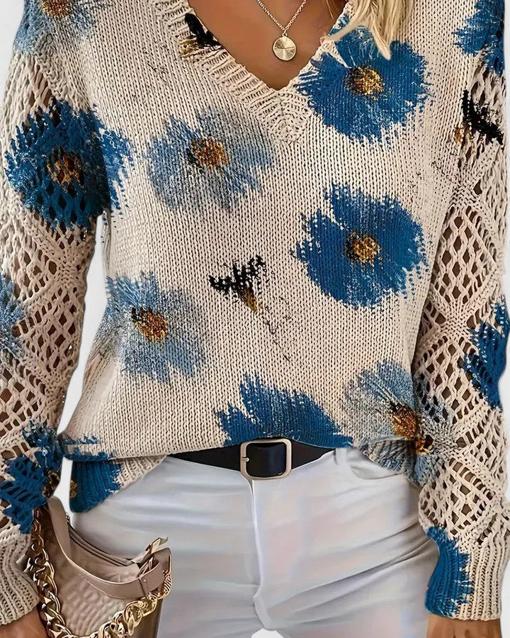 Aurélie | Pull élégant à motif floral