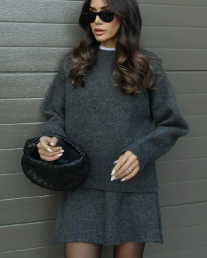 Heidi | Ensemble 2 pièces élégant – pull & jupe