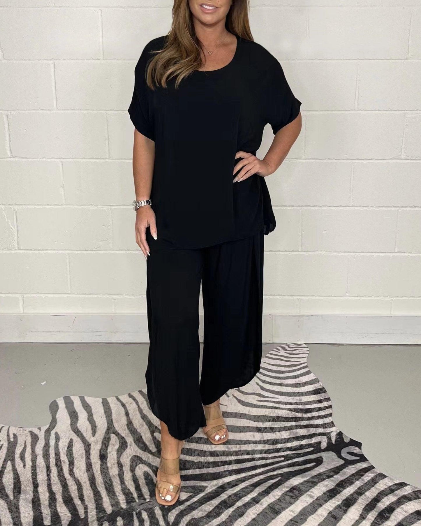 Marine™ | ensemble fluide deux pièces avec blouse et jupe-pantalon pour femme