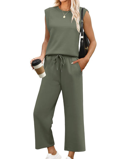 Louise™ | ensemble débardeur à épaulettes larges et pantalon ample pour femme