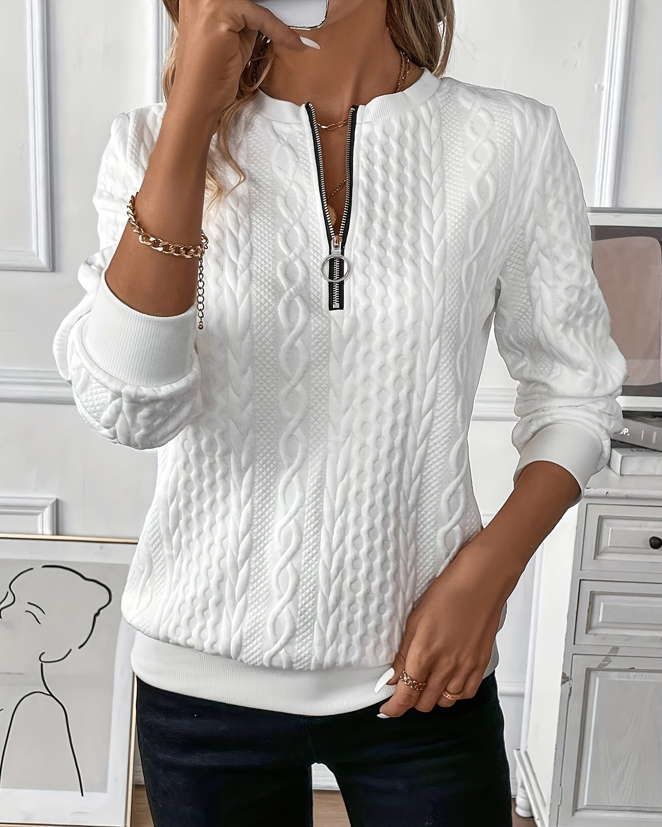 Élise Zip - pull confortable et polyvalent pour tous les jours