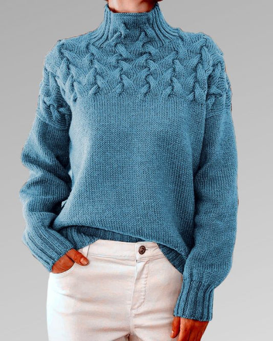 Juliette | Pull à col roulé en maille pour femme – pull torsadé pour une sensation de confort douillet