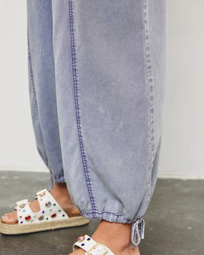 Chloé™ | combinaison à fines bretelles et taille froncée pour femme