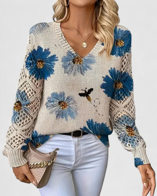 Aurélie | Pull élégant à motif floral