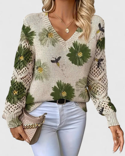 Aurélie | Pull élégant à motif floral