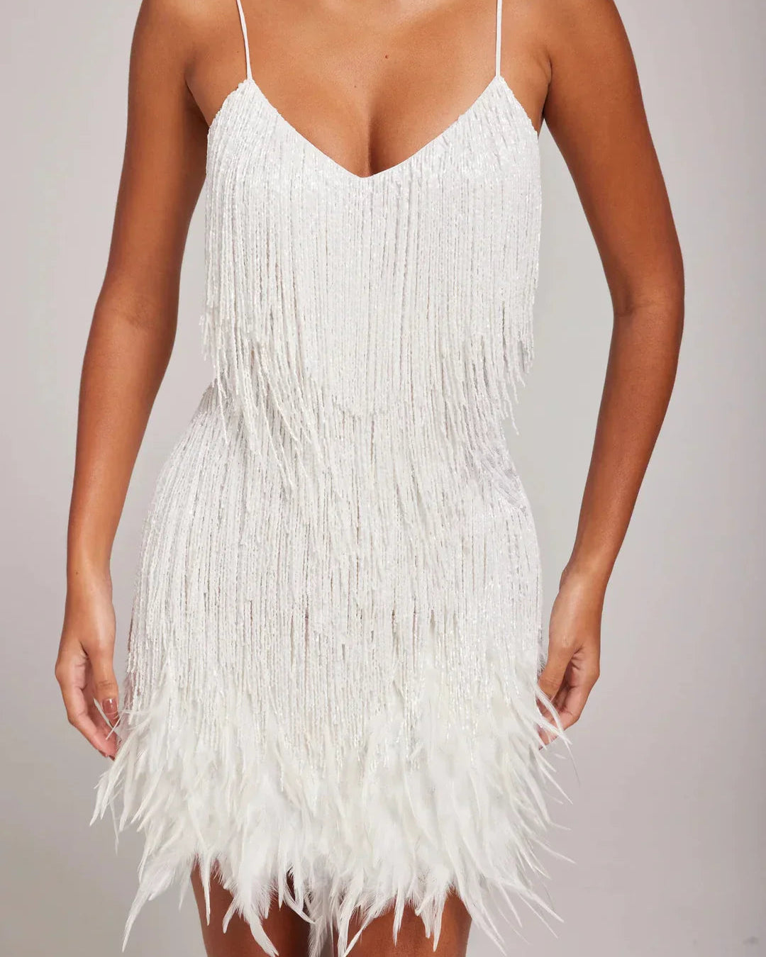 Alicia | Robe Mini à Plumes