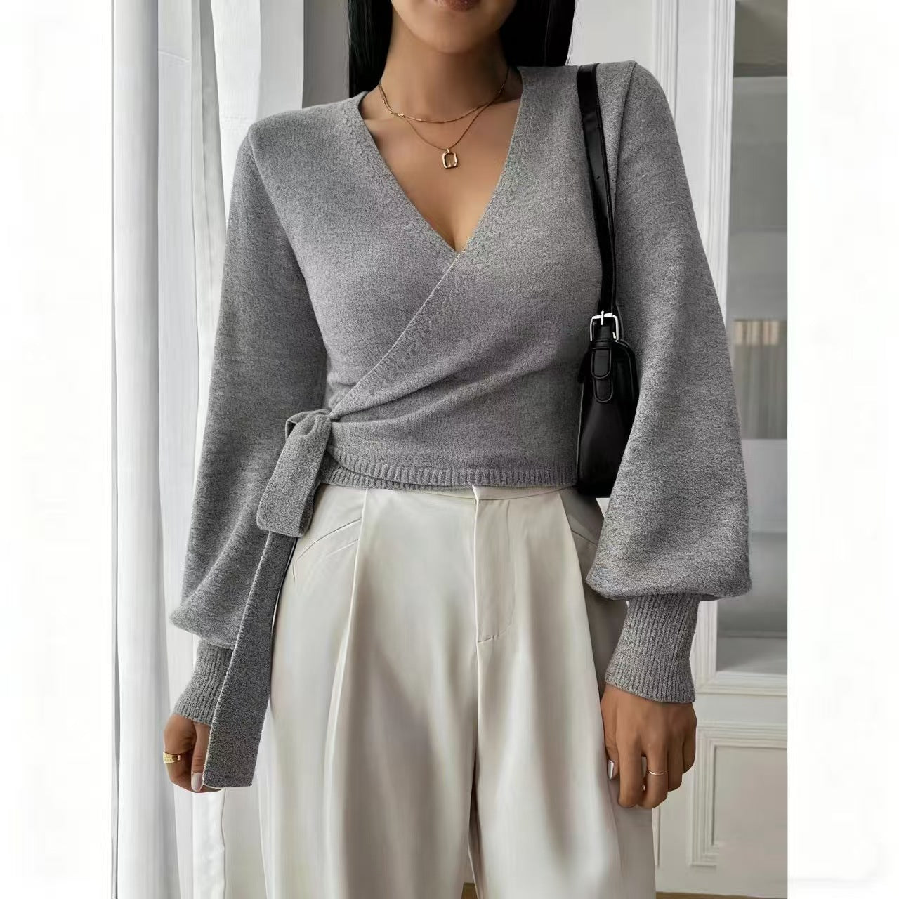 Velariv | SoftKnit Wrap Elegance Top