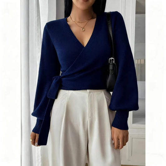 Velariv | SoftKnit Wrap Elegance Top