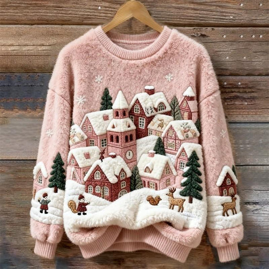 Velariv | Winter Village Fluffy Christmas Sweater