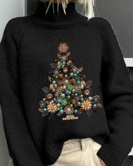 Livia – Pull de Noël avec Sapin Élégant