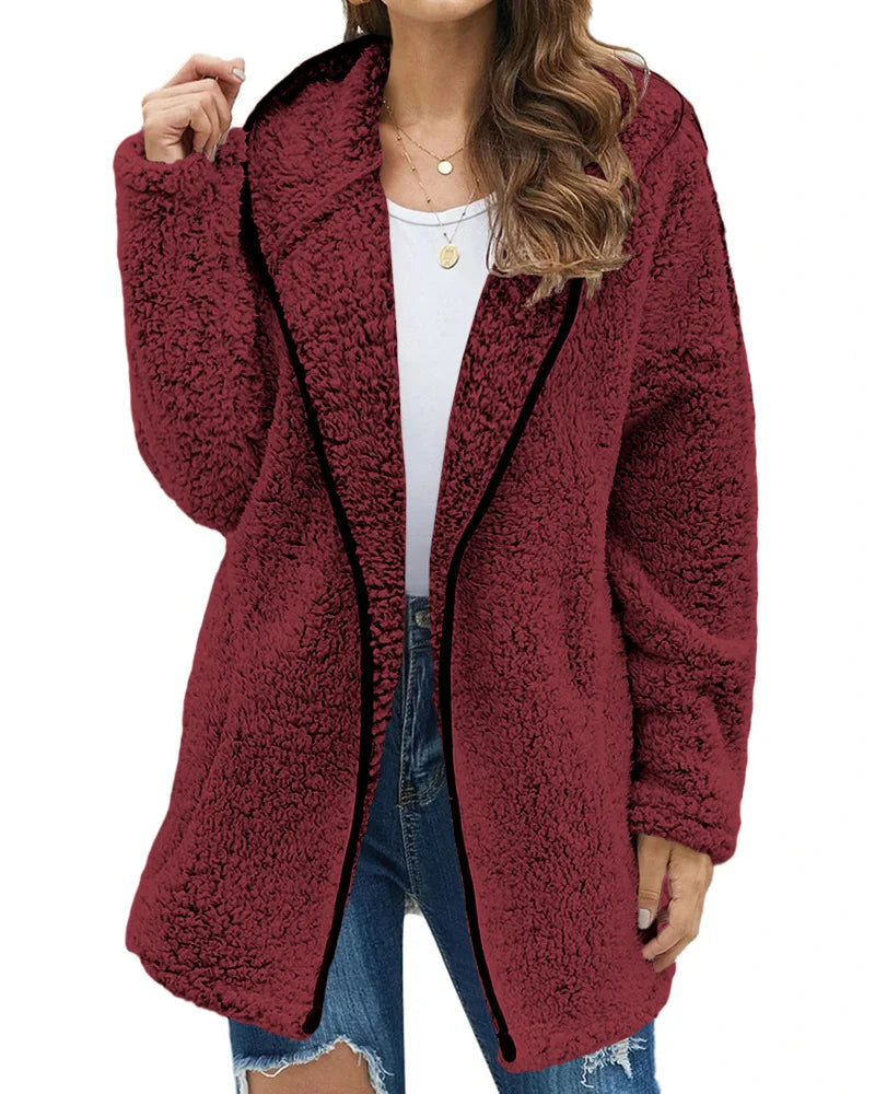 Amélie – Manteau long en peluche douce