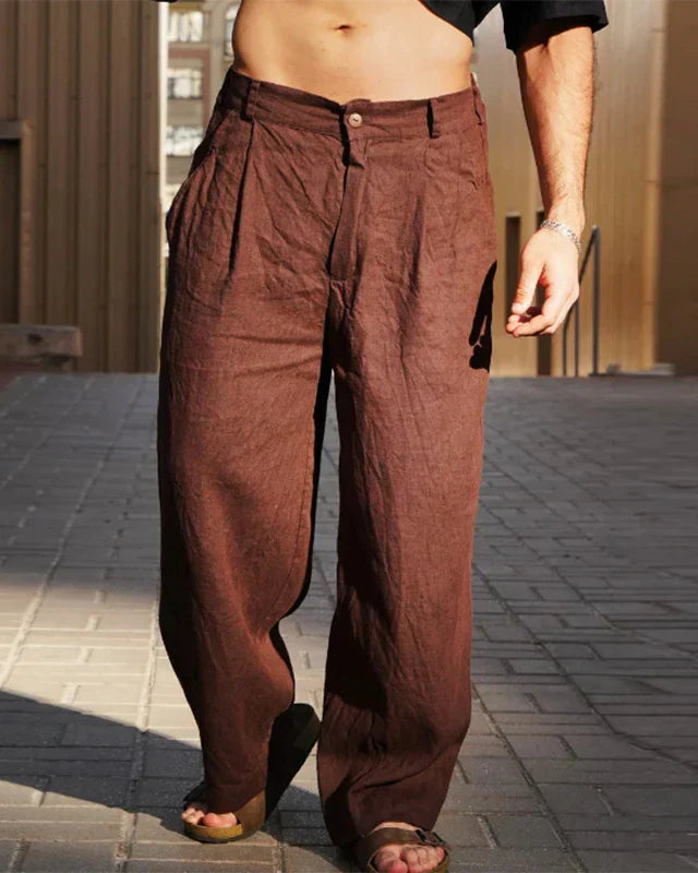 Laluna | Pantalon en lin élégant à jambes larges