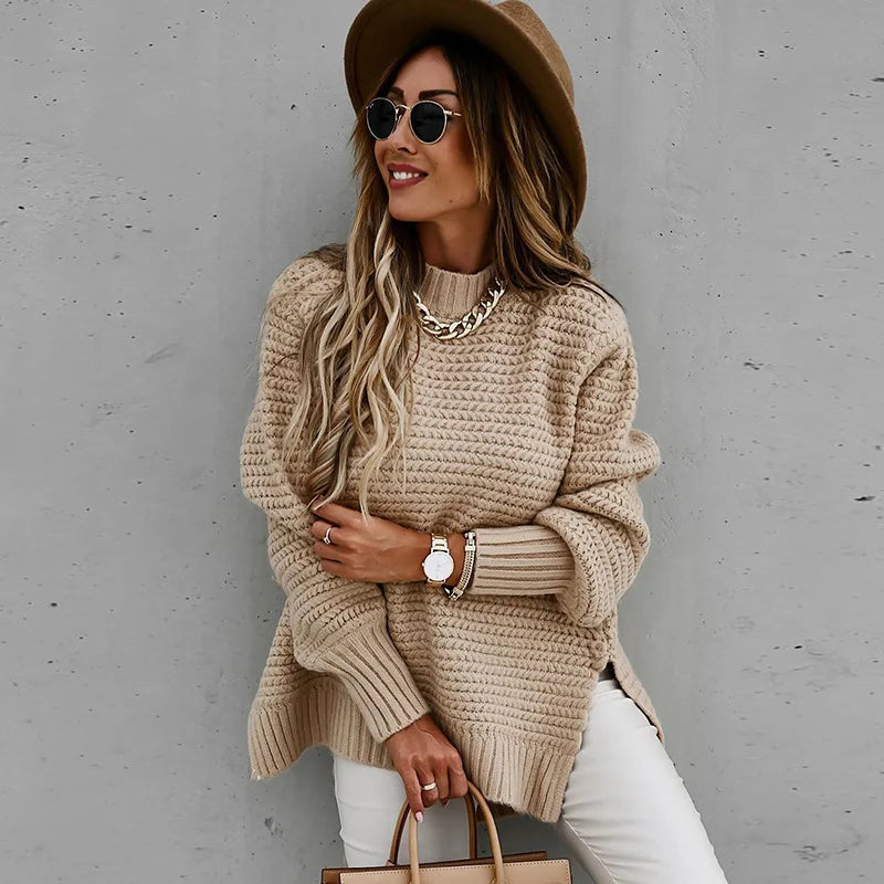 Women Casual Sweater Hollow Out Knitted Solid Color Black V-neck Sweater Women's Top Long Sleeve Pullover Plus Size