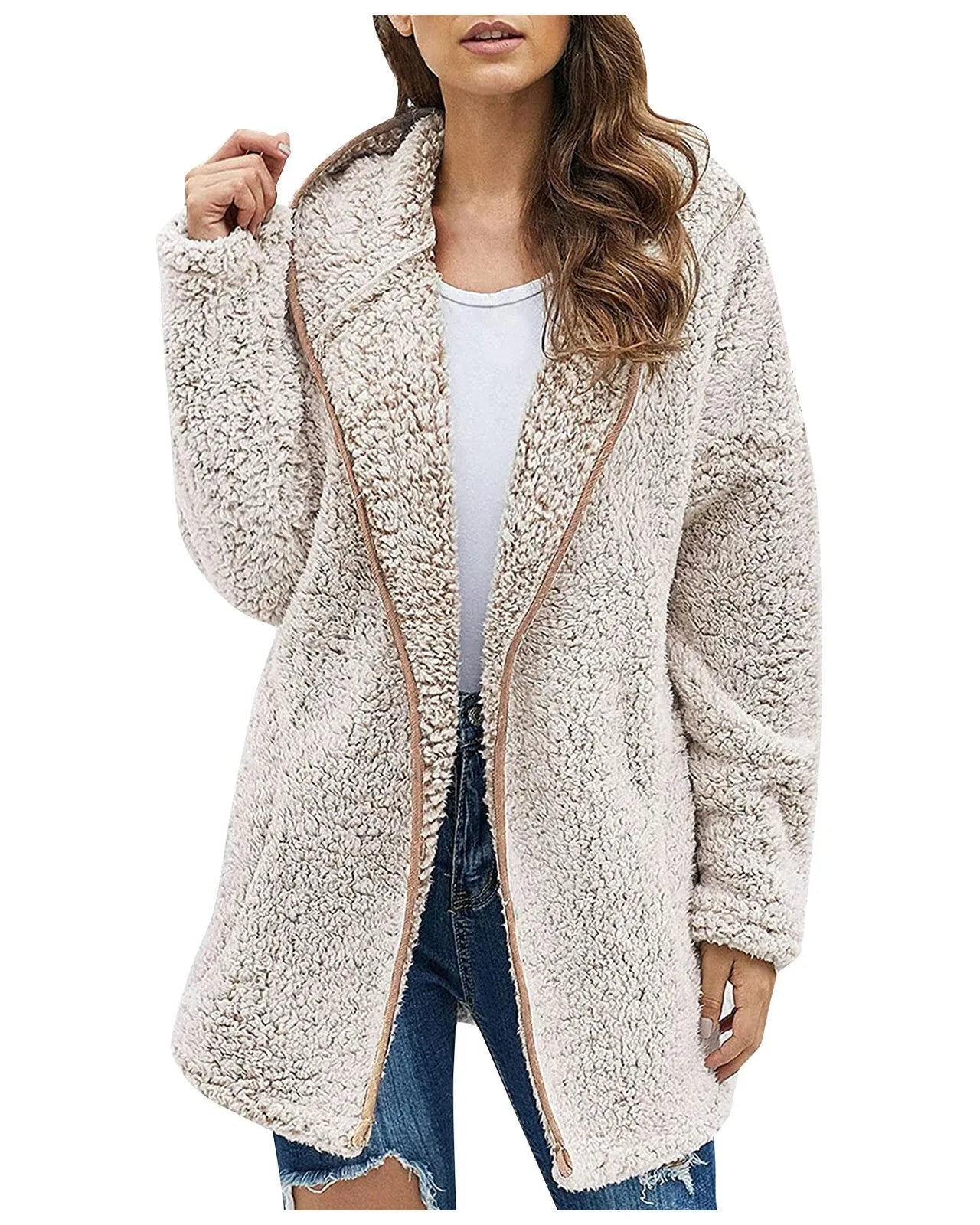 Amélie – Manteau long en peluche douce