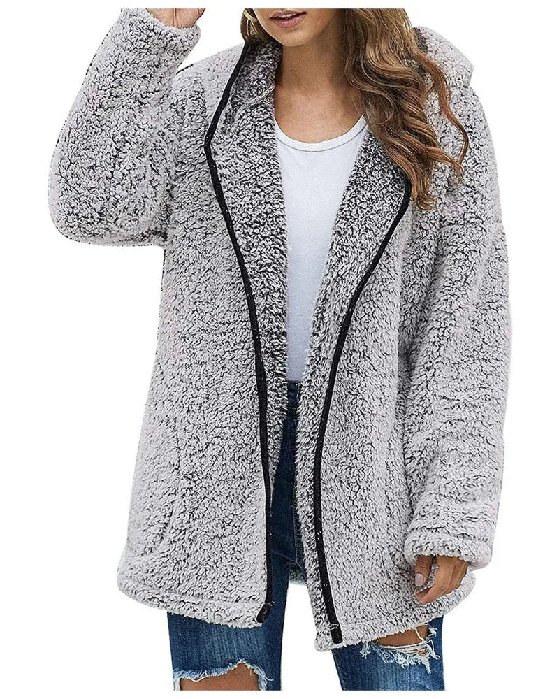 Amélie – Manteau long en peluche douce