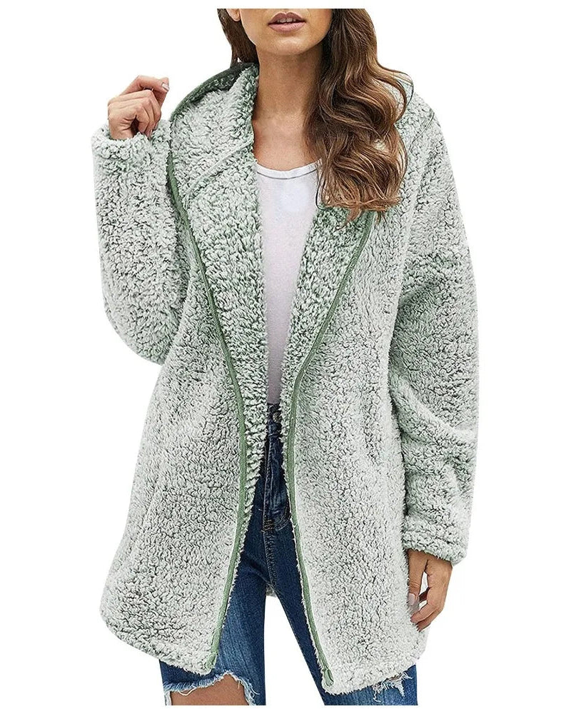 Amélie – Manteau long en peluche douce