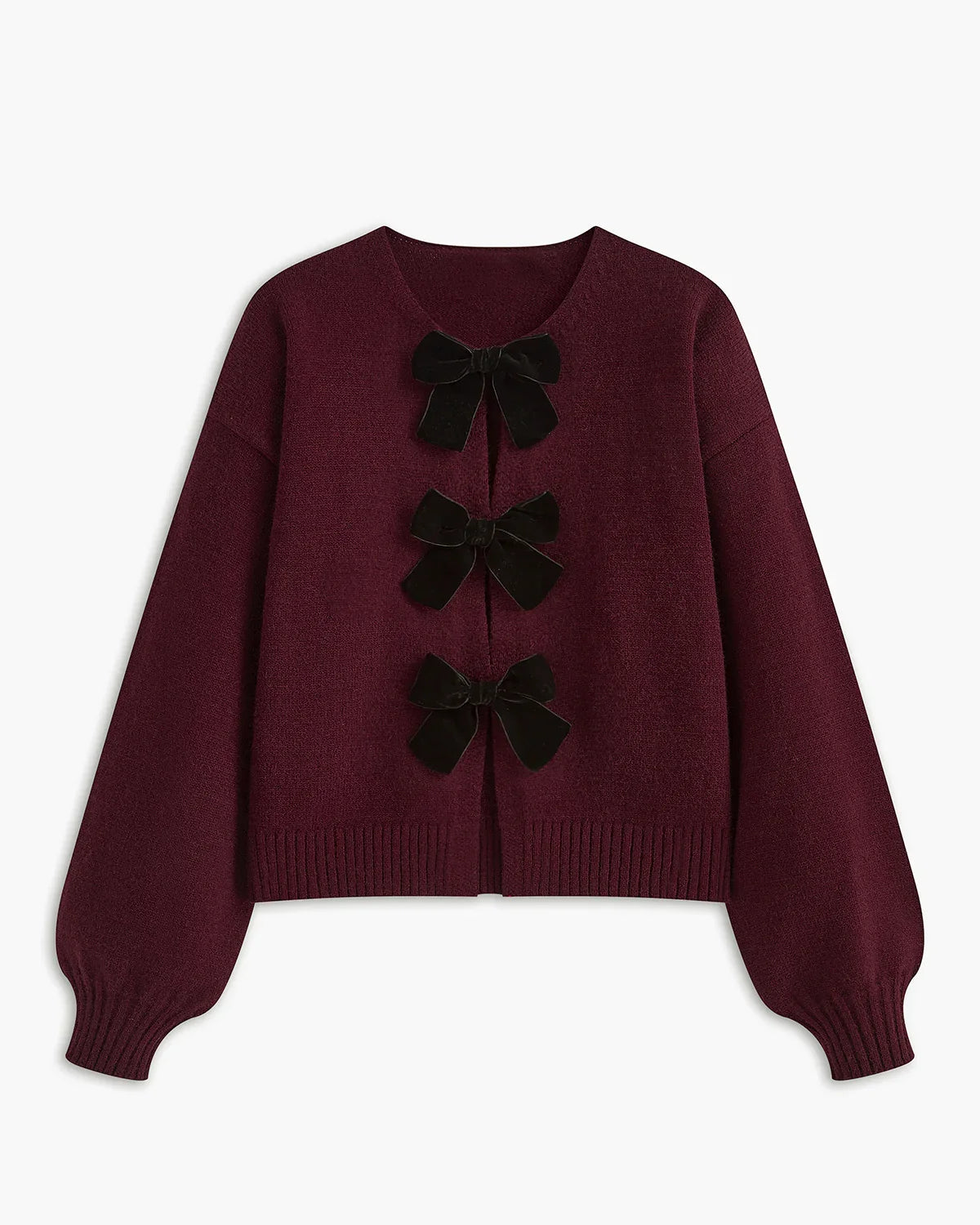 Colette | Gilet Tricoté à Nœud en Velours