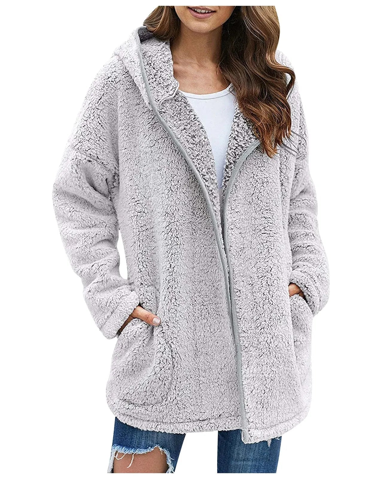 Amélie – Manteau long en peluche douce