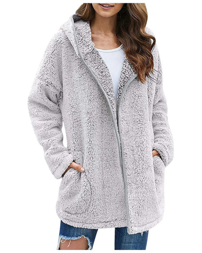 Amélie – Manteau long en peluche douce
