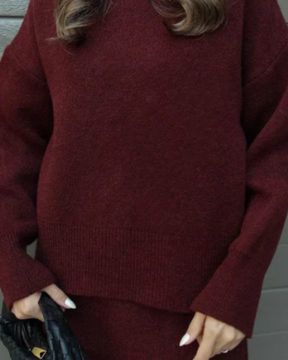 Heidi | Ensemble 2 pièces élégant – pull & jupe